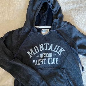 Navy Blue Montauk Distressed Hoodie